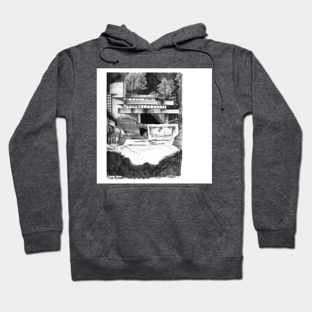 Build a house in the waterfall architecture Hoodie by jorge_lebeau